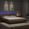 vidaXL Cadru de pat cu LED, cappuccino, 180x200 cm, piele ecologică 3214128