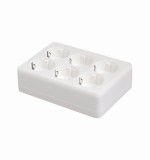 Bloc 6 prize schuko aplicate 16A cu protectie copii 250V 50 60Hz grup prize alb de perete IP20