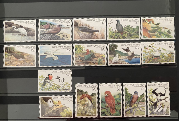 PC111 - Christmas Island 1982 Fauna/ Pasari, serie MNH, 16v