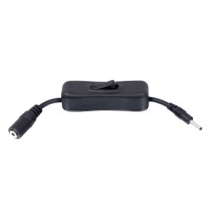 Cablu prelungitor alimentare DC 0.70mm x 2.5mm 0.15m cu buton ON/OFF, Lindy L70210