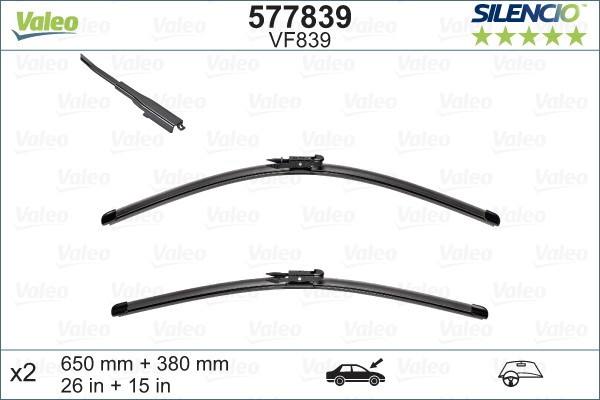 SET STERGATOARE VALEO SILENCIO X.TRM 650/380 MM VF839