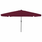 vidaXL Umbrela de Grădină cu Lumini LED 395x245 cm Roșu Bordeaux
