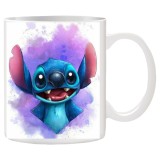 Cana alba personalizata cu Stitch, Disney, INOVATIX&reg;. 330ml