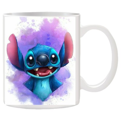 Cana alba personalizata cu Stitch, Disney, INOVATIX&amp;reg;. 330ml foto