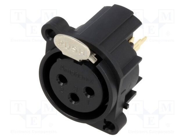 Conector XLR soclu mamă PIN 3 drept pentru PCB AMPHENOL