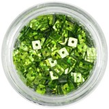 Pătrate hologramă, cu gaură - verde deschis, INGINAILS