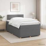 Cumpara ieftin Pat boxspring cu saltea Gri inchis 120 x 190 cm Tesatura