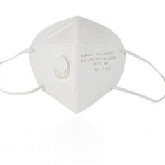 Masca Alba cu Valva/supapa/filtru , FFP2, model AD-1002-01, 5 straturi, Conforma cu CE, ambalata individual