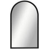 HOMCOM Oglindă de perete &icirc;n arc, 110 x 65 cm Cadru din lemn, oglindă arcuită pentru living, dormitor, hol, negru | Aosom Romania