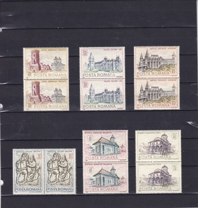 ROMANIA 1968 LP 686 MONUMENTE ISTORICE PERECHE SERII MNH