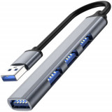 Cumpara ieftin Hub USB cu 4 port-uri,Corp din aluminiu,Gri