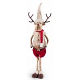 Figurina Ren Baietel textil maro rosu 18x19x83 cm