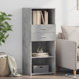 Gossi dulap inalt, gri beton, 50x42,5x124 cm, lemn prelucrat