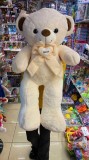 Urs mare de plus alb crem cu papion Bear 1m