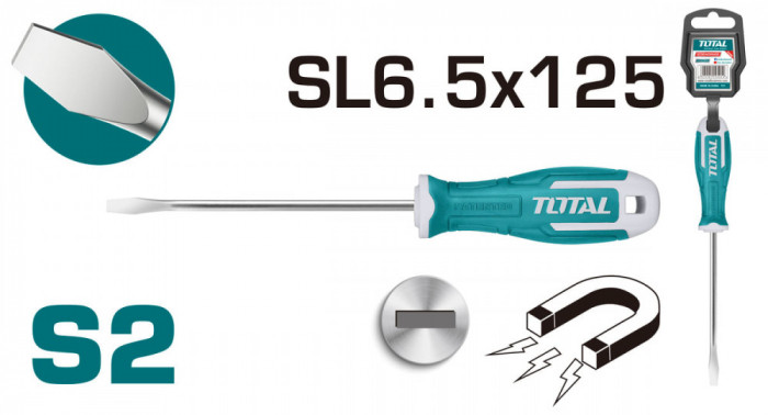 TOTAL - SURUBELNITA DREAPTA - 6.5MM - 125MM S2 (INDUSTRIAL) PowerTool TopQuality