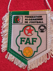 Fanion-Federatia de Fotbal din ALGERIA(CM 1986)-pe spate cu rezultate calificari foto