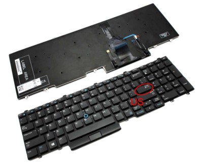 Tastatura Dell Latitude 15 5580 iluminata layout US fara rama enter mic, Latitude 5590 iluminata layout US foto