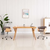 VidaXL Scaune de bucătărie pivotante, 2 buc., gri taupe, textil