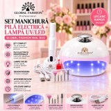 Pilă electrică + lampă UV/LED Global Fashion Nail Duo