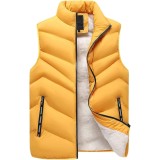 Jachete fără m&acirc;neci pentru bărbați, căptușite cu fleece, vestă fără m&acirc;neci, jachetă de iarnă cu puf, jachetă groasă fără m&acirc;neci pentru bărbați