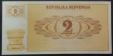 Bancnota 2 ENA Tolari (Tolarjev) - SLOVENIA, anul 1990 * cod 130 = UNC