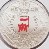 642 Polonia 10 zlote 2010 Polish August of 1980 km 738 UNC argint, Europa