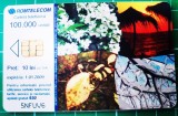 Cartela telefonica Romtelecom 10 lei Anotimpuri vegetatie puzzle 5NFUV6 100.000 unitati expira 01.01.2009 Calendar 2007