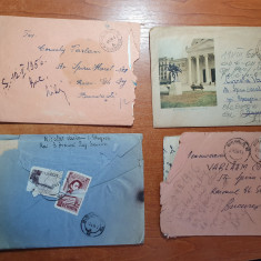 lot 7 - 4 plicuri circulate prin posta -in toate sunt si scrisori-anii '50 -'60