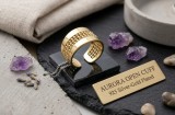 Cumpara ieftin Inel Argint 925 Reglabil Aurora Open Cuff , Placat cu Aur Galben E i Textura Granulata