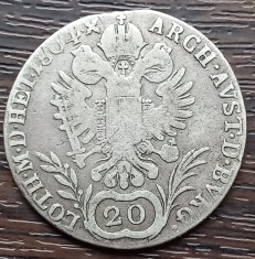(A698) MONEDA DIN ARGINT AUSTRIA - 20 KREUZER 1804, LIT. C (PRAGA), FRANCISC II foto
