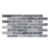 Panou decorativ,&nbsp;PVC, model caramida 3D, nuante gri inchis, 96x48.5 cm GartenVIP DiyLine, Artool