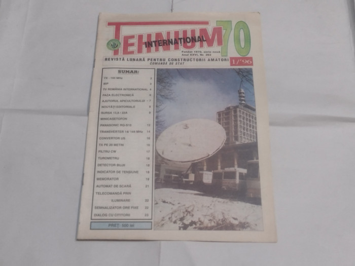 1 NUMAR REVISTA TEHNIUM 1996