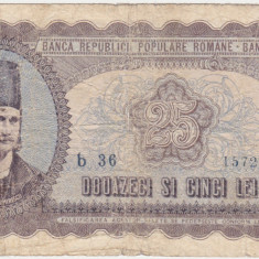 ROMANIA RPR 25 lei 1952 uzata