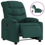 Cumpara ieftin Fotoliu rabatabil electric, verde inchis, material textil