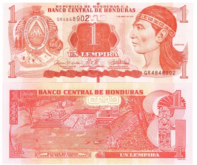 Honduras 1 Lempira 2022 P-96 UNC foto