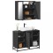 Gossi set mobilier de baie, 2 piese, negru, lemn compozit