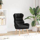 Fotoliu relaxant vidaXL Black din material asemănător l&acirc;nă curly
