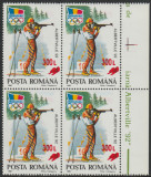 2001 Romania - J.O. Albertville (supratipar saniuta), LP 1566 bloc de 4 MNH