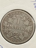 Monedă 1 Mark 1876 litera A, argint 900, frumoasă