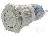 Intrerupator anti-vandalism, ON-ON, &Oslash;16mm, ONPOW - LAS2GQF-11ZDT/B/12V/S