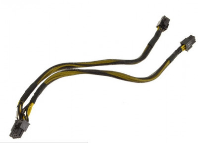 Cablu workstation Dell T3600 T5810 PCI-e Aux Power Cable DP/N D92C9 1 x 8-pin to 2 x 6-pin foto