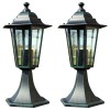 VidaXL Lămpi de grădină, 2 buc., verde &icirc;nchis/negru, aluminiu 3057507