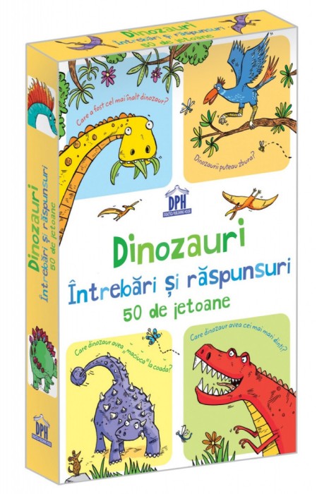 Dinozauri - Intrebari Si Raspunsuri - 50 De Jetoane, - Editura DPH