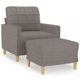 Cumpara ieftin Fotoliu canapea cu taburet, taupe, 60 cm, material textil