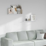 vidaXL Raft de perete 2 pcs Marmură albă 80 x 9 x 3 cm Lemn compozit 42020023