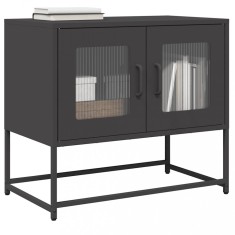 Gossi dulap tv, negru, 68x39x60,5 cm, otel laminat la rece