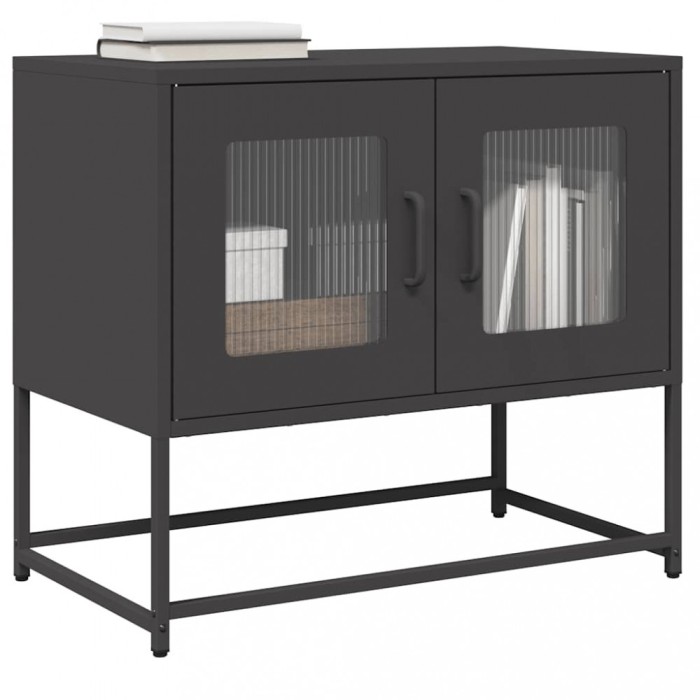 vidaXL Dulap TV, negru, 68x39x60,5 cm, oțel laminat la rece