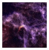 Tablou Canvas Nebuloasă Violetă Spațiu Cosmic, 26 x 39 cm, CMCLASS