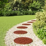 vidaXL Piatra de pași 6 pcs Roșu &Oslash; 44 x 2 cm Cauciuc 42030077