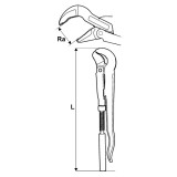 Topmaster 290510 - Cleste pentru tevi cu falci tip S 330 mm 45 grade